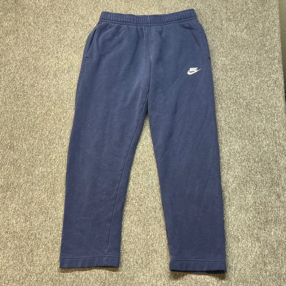 Nike Mens Club Fleece Sweatpants Navy Blue‎ Embroidered Logo Joggers Size M